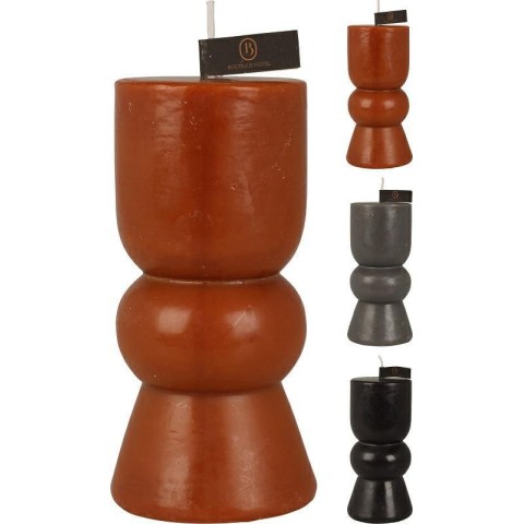 CANDELA RUSTICA 7X14CM 3 ASSORTITI